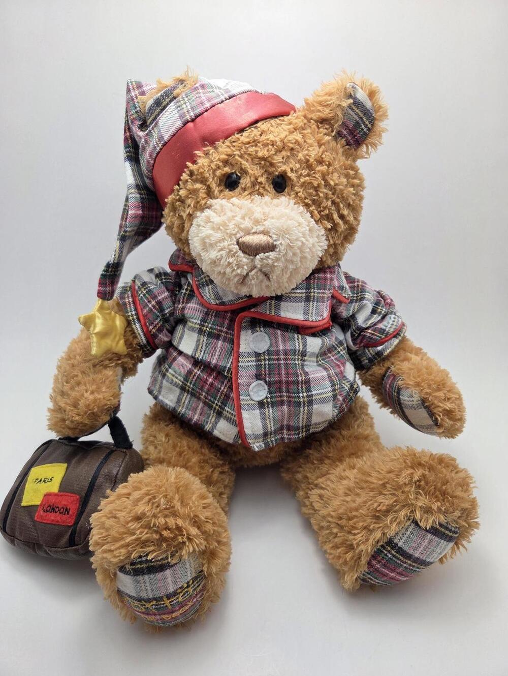 Gund Porto the Bear Brown Teddy Plush Plaid Flannel PJs (12 inch)